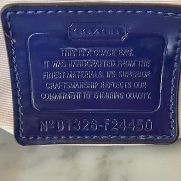 COACH Ikat Scribble Tote Double Handle Bag Blue Pink - Picture 6 of 15